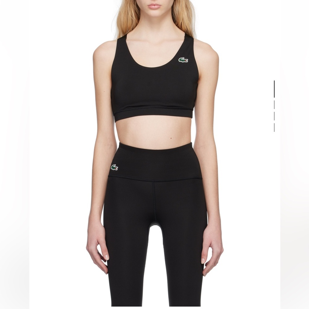 Lacoste - Black Criss Cross Sports Bra